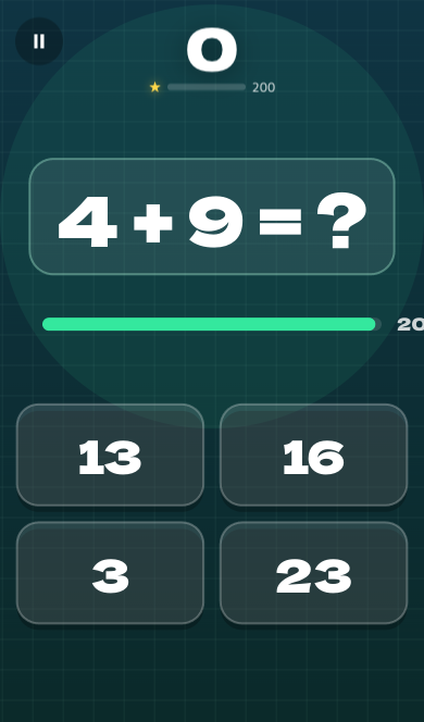 MATH RUSH の実際のプレイ画面