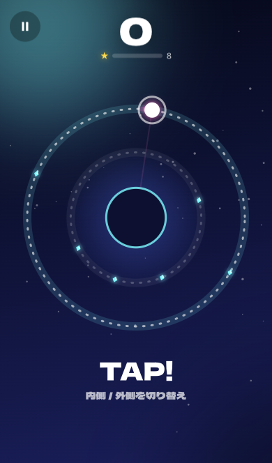 ORBIT の実際のプレイ画面